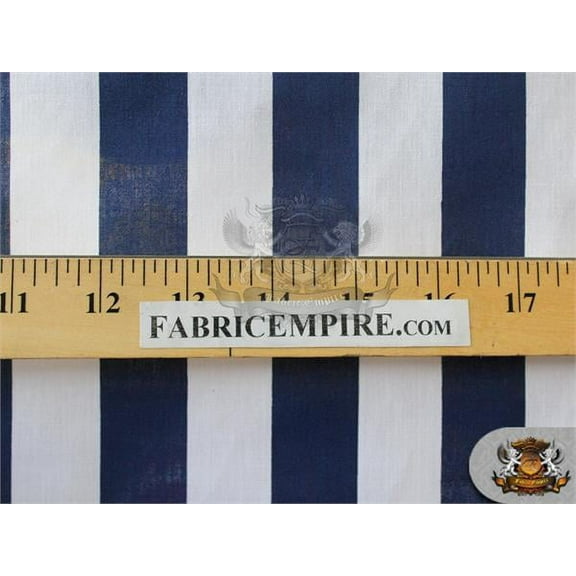 Polycotton Printed Fabric Medium STRIPES BLUE WHITE / 60" Wide / Sold by the yard