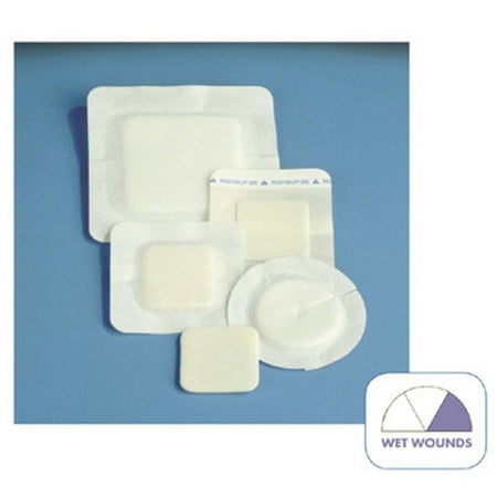 DeRoyal Border Foam Dressing, Fenestrated, Non-Adhesive First Aid Gauze, Box of 10 Count