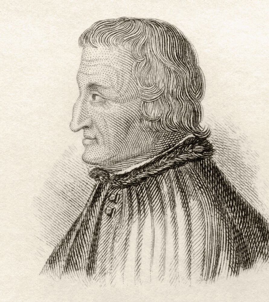 Polydore Vergil C 1470 To 1555 Italian Historian From Crabbes Historical Dictionary Published 1825 Canvas Art - Ken Welsh Design Pics (26 x 30)