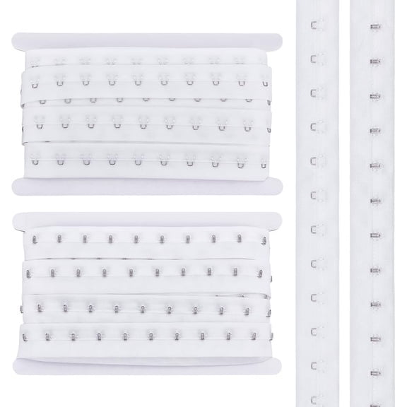 Polyester 10 Yards Single Row Hook and Eye Tape Trim 1.1 Inch White Polyester Bra Extender for Sewing Quilting Corset Bra Bridal Apparel Home Decoration Polyester