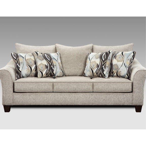 Polyester 3 - Seat Sofa with Flared Arms | Create a Stylish Living Room | Sinuous Springs and Overstuffed Back | Comfortable Seating