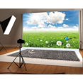 thumbnail image 1 of Polyester 7x5ft Photography Backdrop Dreamy Green Field Grass Land Florets Butterfly Bright Sunshine White Clouds Nature Landscape Children Baby Kids Video Studio Photos Shooting Props, 1 of 3