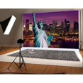 thumbnail image 1 of Polyester 7x5ft Statue of Liberty Backdrop American New York Cityscape Night View Modern Building Shining Lights River Romantic Wallpaper Wedding Pho, 1 of 3