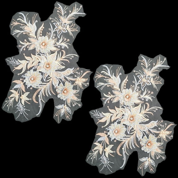 Polyester Acrylic Rhinestones Applique embroidery Sequins Iron Base Flower Moccasin 340x260x6mm DIY