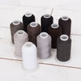 thumbnail image 1 of Polyester All-Purpose Sewing Thread 10 Cone Grey Shades Set - 600m Cones - Strong Lint Free Spun Polyester - 50S/3 Weight, 1 of 7