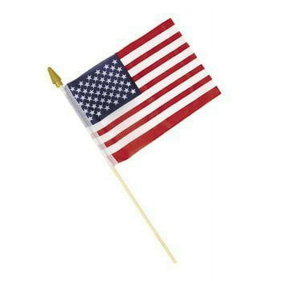 Polyester American Flag (4" X 6") - Party Decor - 12 Pieces