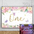 thumbnail image 1 of Polyester Baby Girl First Birthday Backdrop Pink Flower Backdrop Butterfly Cake Smash 1st Birthday Sequins Photography Background Butterfly Floral Happy Birthday Photo Prop, 1 of 5