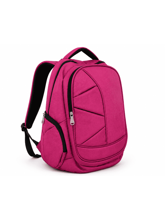Polyester Backpack with Multiple Compartments, Pink