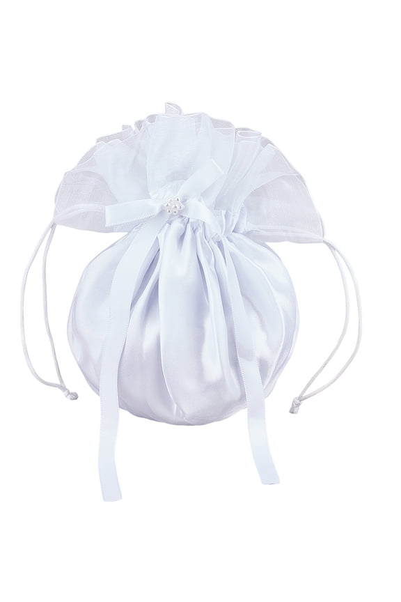 Polyester Bags Wedding Drawstring Storage Bags White 21x32x0.9cm