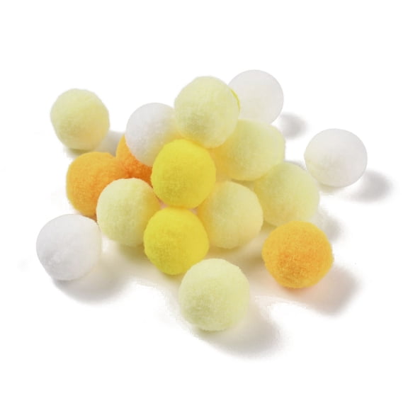 Polyester Ball Decoration Ball For DIY Craft Yellow 2.6~3cm about 30pcs/set