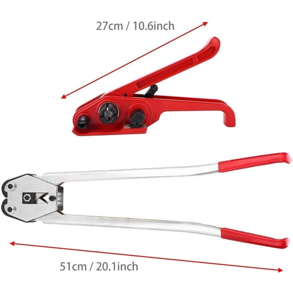 Polyester Banding Tool Kit, Poly Strapping Tensioner Cutter & Sealer Manual Packaging Strapping Packing Tool Kit for 1/2" - 3/4" Width Polyproplyn and Polyester Plasticstrap Strapping