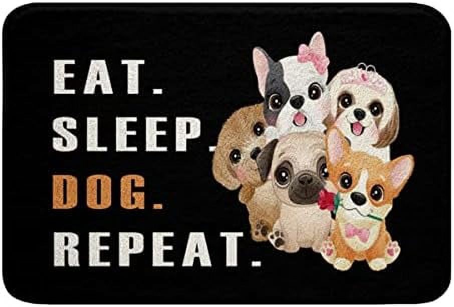 Polyester Bath Rug Cute Kawaii Animal Soft Fleece Door Carpet for Kids