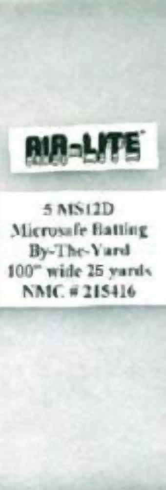 Air Lite Medium to High Loft Polyester Double-Rolled Batting, 100" x 25 yds