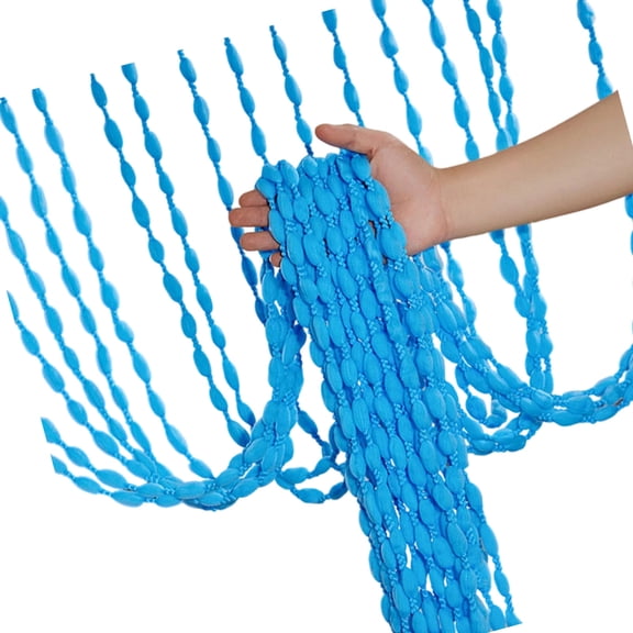 Polyester Beaded Door Curtains for Ceremony Backdrops, Fringes Hotel Decoration, Tool-Free Divider Panel Design