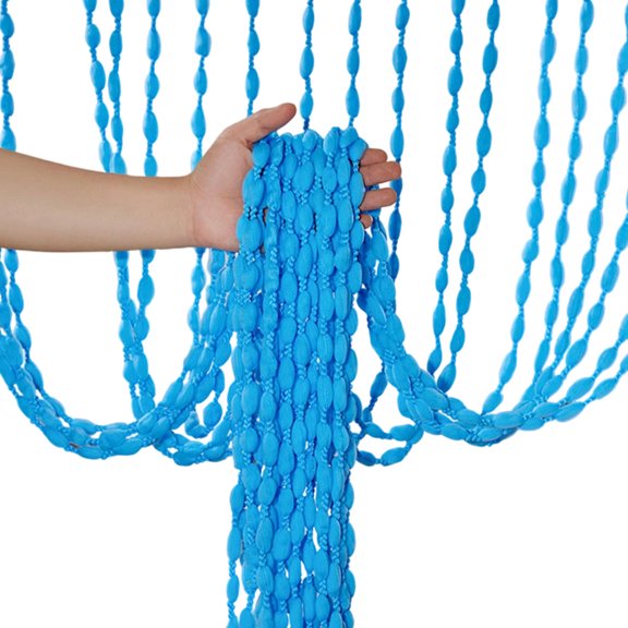 Polyester Beaded Door Curtains for Ceremony Backdrops, Fringes Hotel Decoration, Tool-Free Divider Panel Design