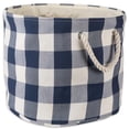 thumbnail image 1 of Polyester Bin - Buffalo Check Offwhite & Navy, 15 x 16 x 16 in., 1 of 1