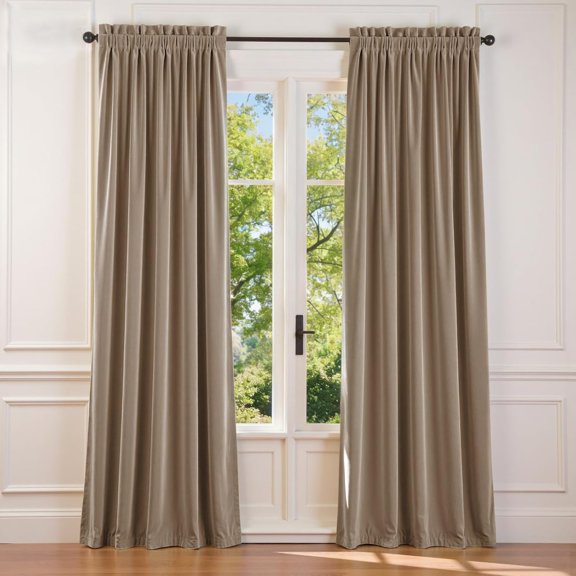 Polyester Blackout Curtains Thermal Insulated Room Window Drapes Super Soft Luxury Curtains for Living Room Bedroom Rod Pocket 2 Panels, Olive Sage, 52" W x 96" L
