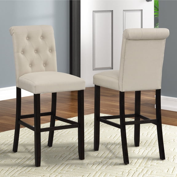 Polyester Blend Barstools with Padded Backs, Set of 2 / Soft Seating for Family Gatherings