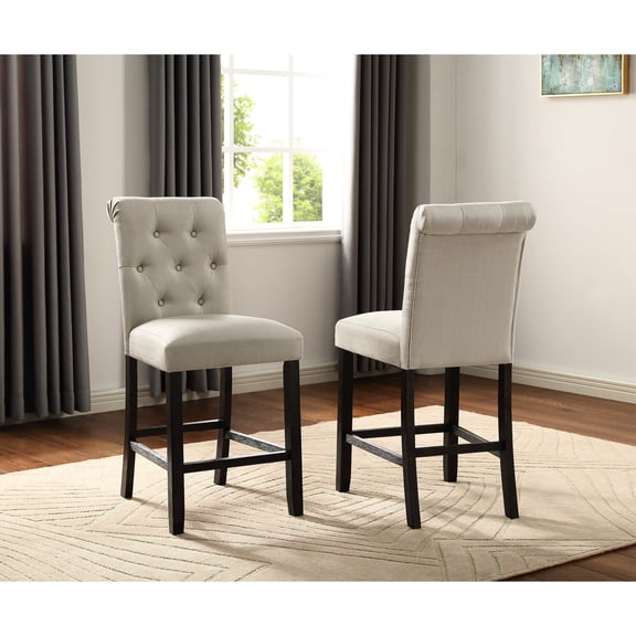 Polyester Blend Base - Soft Upholstery Comfort - Counter Height Hangout - Set of 2 Stools