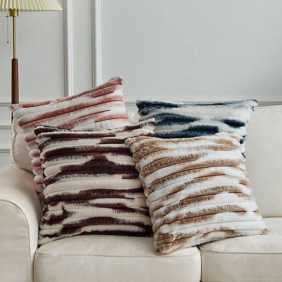 Polyester Blend Throw Square Pillow Cover & Insert (Double Sides)
