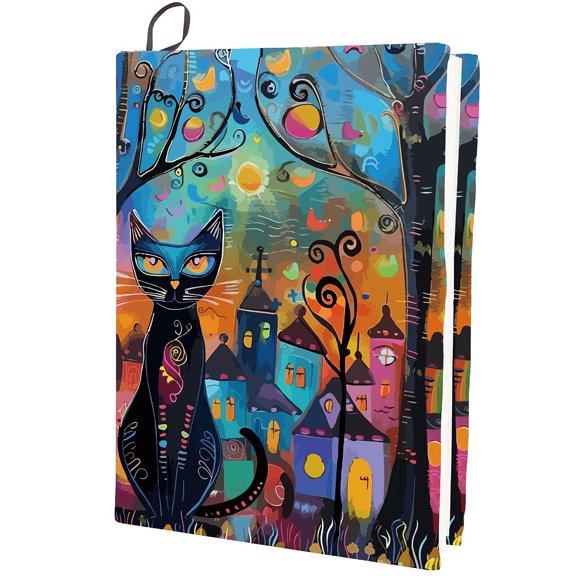 Polyester Book Covers Elastic Notebook Wraps Rectangle for DIY Cloth Cat Shape 400x250mm