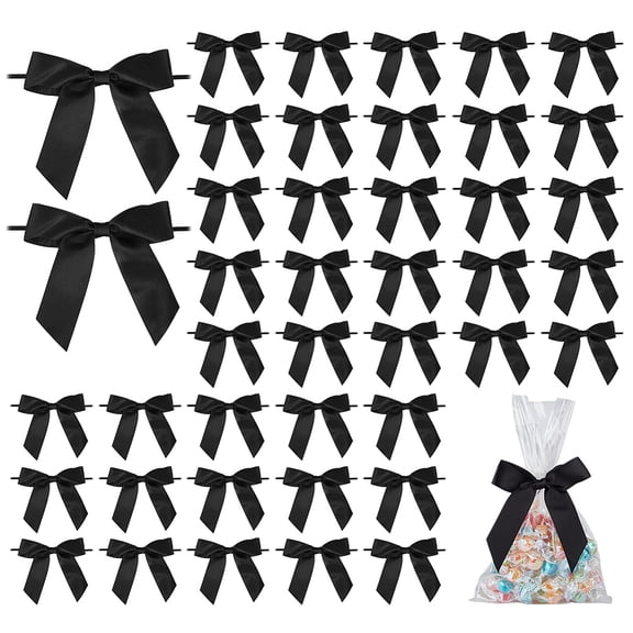 Polyester Bowknot Gift Box Packing Decorations Black 302-305mm