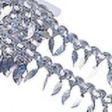 Polyester Braid Sequin Trimming Leaf Tassel Trim for Curtain Decoration Costume Silver 25~52x2mm