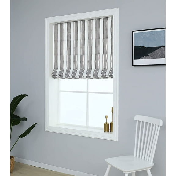Polyester Brighton Stripe Roman Blind 23x64 Pepper