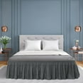thumbnail image 1 of Polyester Brushed Bed Skirt Elastic Dust Ruffles Solid Color16 Inch Drop King Dark Gray, 1 of 7