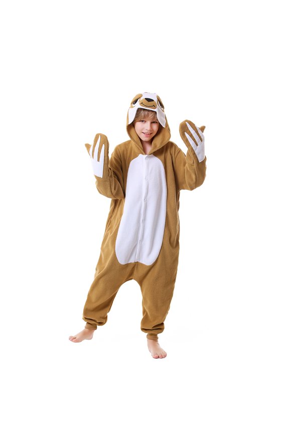 Polyester CANASOUR Brown Sloth Onesie Kids Festival Animal Pajamas Cute Wearable Hooded Sleepwear