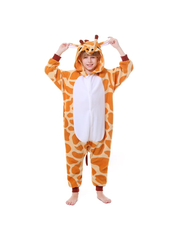 Polyester CANASOUR Giraffe Onesie Kids Unisex Animal Pajamas Festival Cosplay Christmas Outfits 4T