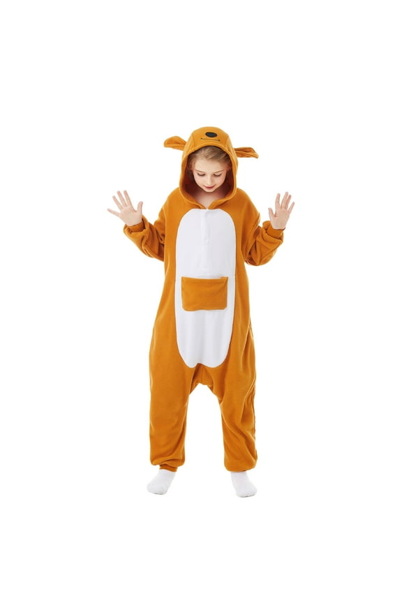 Polyester CANASOUR Kangaroo Onesie Kids Animal Pajamas Cute One-Piece Cosplay Furry Suits 8-10 Years