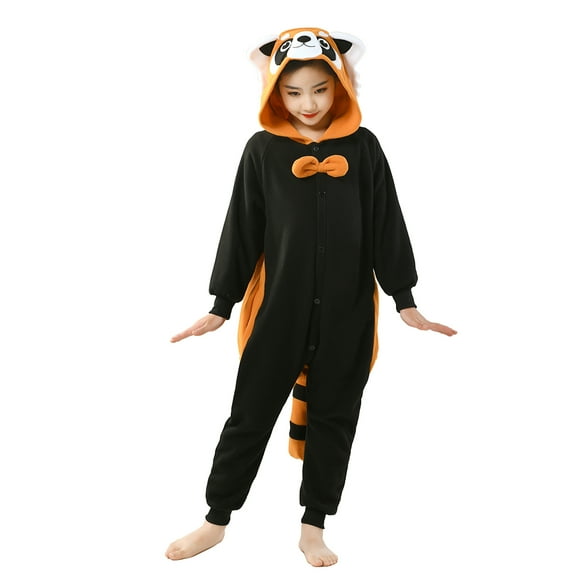 Polyester CANASOUR Red Panda Onesie Funny Animal Pajamas Christmas Cosplay Suit for Kids 10-12 Years