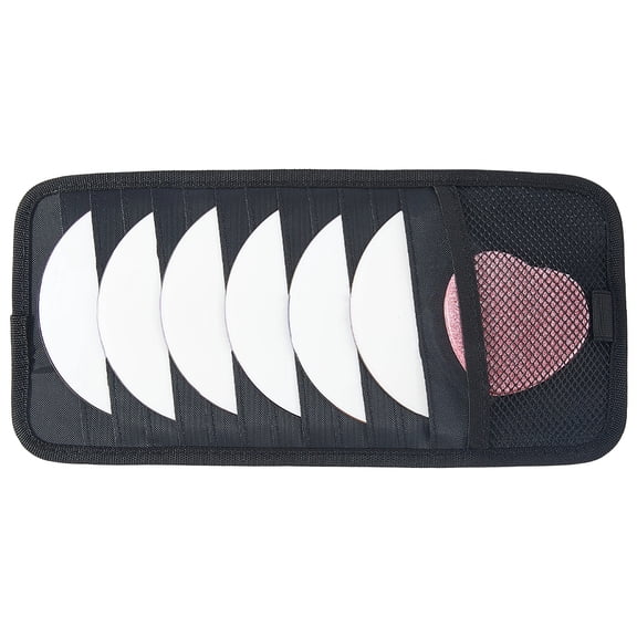Polyester CD Storage Pouches Car Sun Visor Organizer Rectangle Black 320x153x5mm for DIY