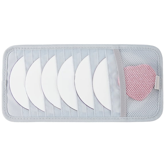 Polyester CD Storage Pouches Car Sun Visor Organizer Rectangle Gray 320x153x5mm
