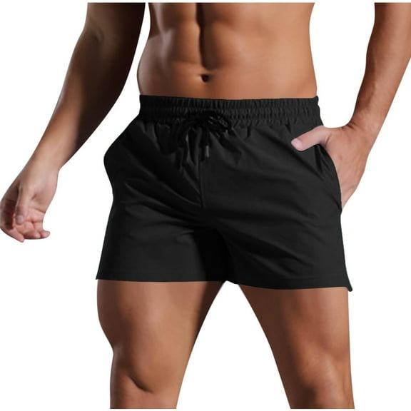 Polyester Cargo Shorts for Men Shorts for Men, Men Casual Fashion Solid Shorts With Pocket Elastic Waist Short Pants