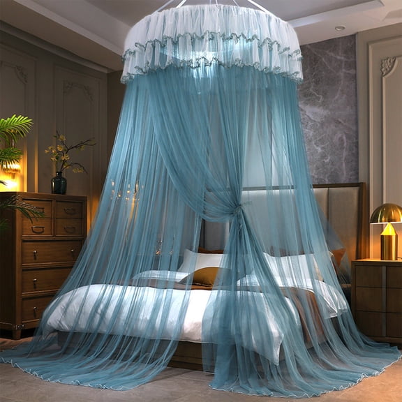 Polyester Ceiling-Mounted Dome Mosquito Net - Foldable Floor-Standing Canopy, 47.24x106.3in, Green, No-Installation Mosquito Net for Bed