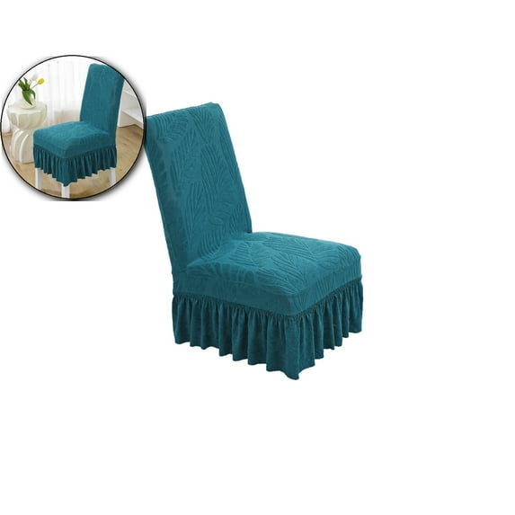 Polyester Chair Cover, Elastic Non-Slip Seat Skirting, Multicolor Leaf Printed Furniture Protector for Dining Room Use