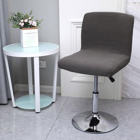 Polyester Chairs Cover Removable Washable Stool Protectors Short Back Stool Slipcover Case Dark Gray