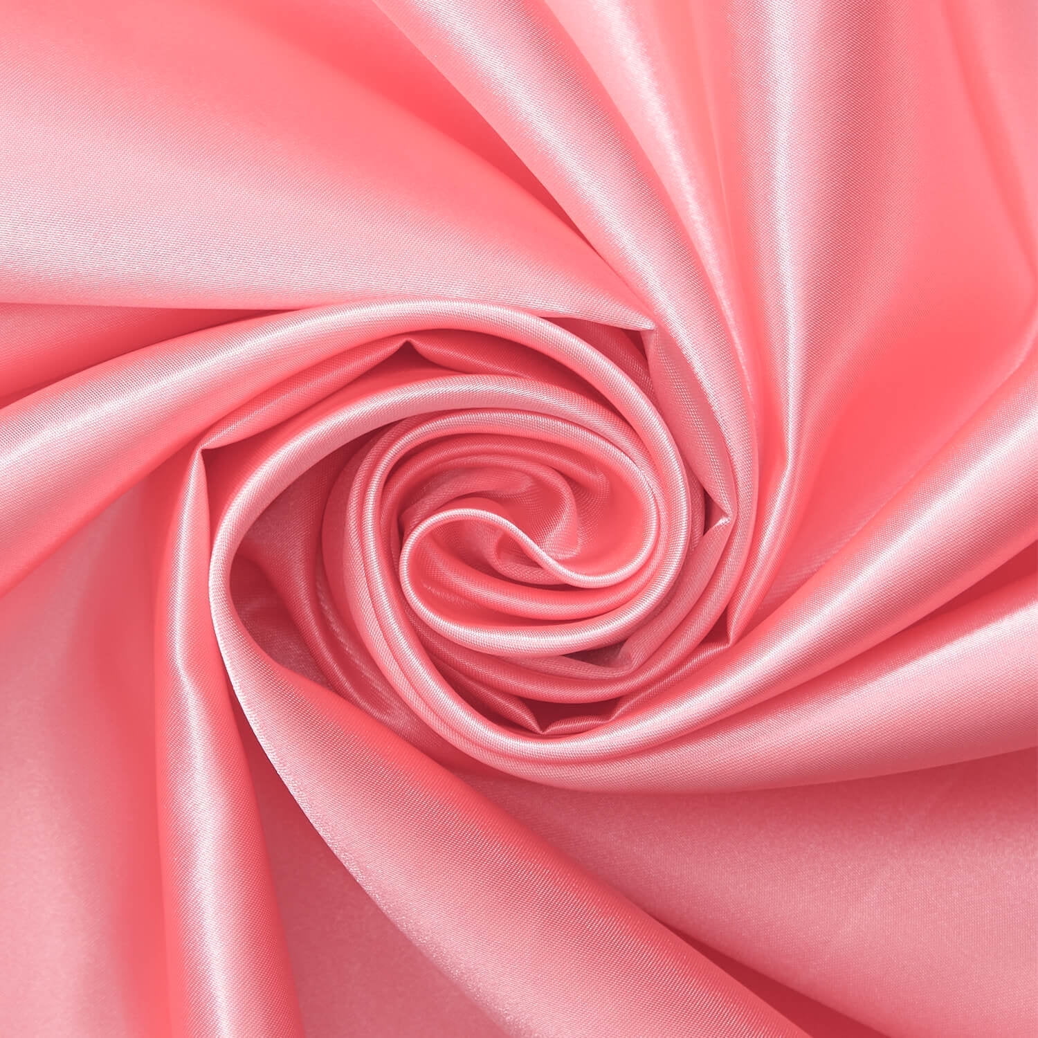 Polyester Charmeuse Satin 95 GSM Lightweight 58/60 Inch Silky Fabric By The Yard For Sewing Apparel, Accessories, & Décor - Pink (5 Yards)