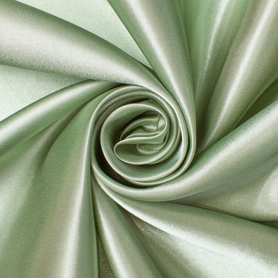 Polyester Charmeuse Satin 95 GSM Lightweight 58/60 Inch Silky Fabric By The Yard For Sewing Apparel, Accessories, & Décor - Sage (10 Yards)