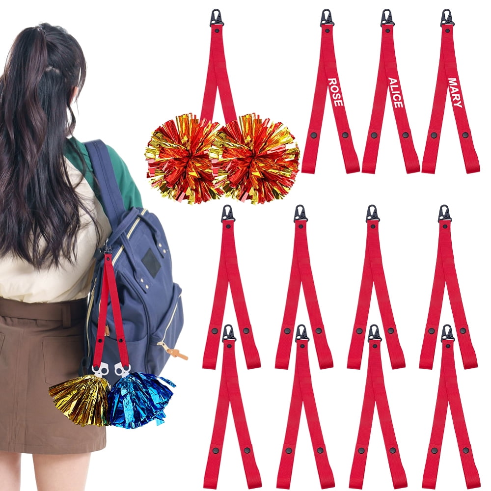 Polyester Cheerleading Pom Pom Storage Strap Red 495~500x25.5~26x4~4.5mm