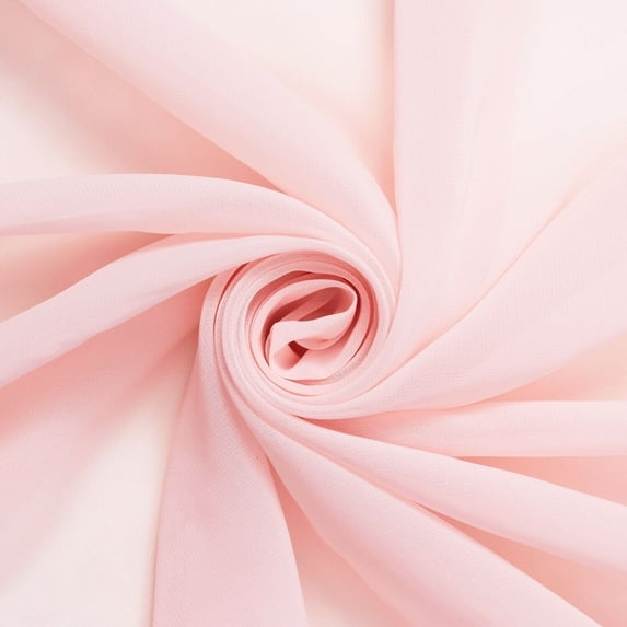Polyester Chiffon Sheer Lightweight Breathable (60 Inch) Fabric By The Yard - For Sewing Apparel, Accessories, Décor, & More - Blush (10 Yards)