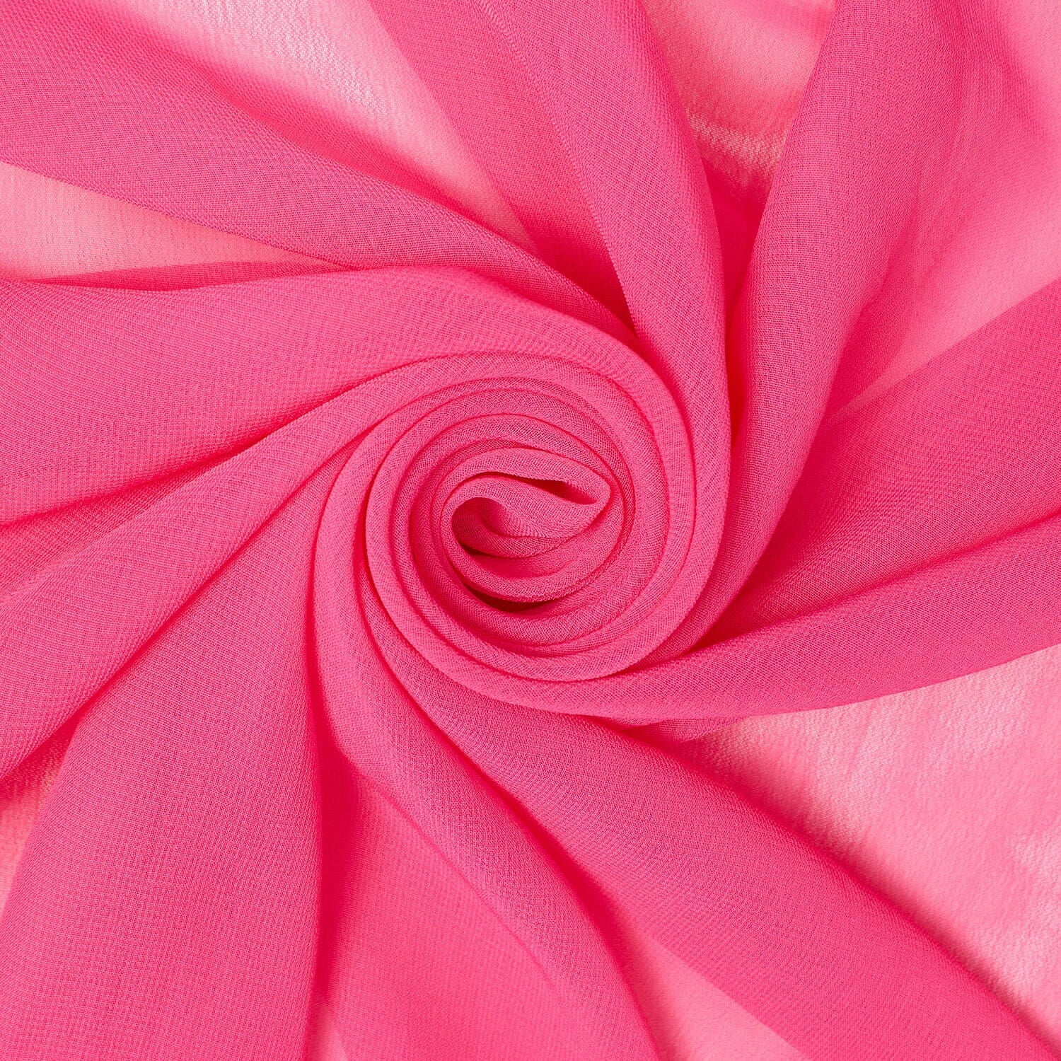 Polyester Chiffon Sheer Lightweight Breathable (60 Inch) Fabric By The Yard - For Sewing Apparel, Accessories, Décor, & More - Fuchsia (1 Yard)