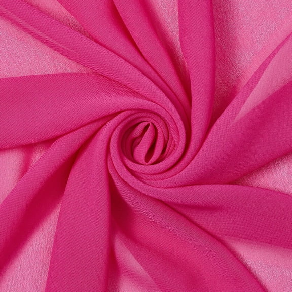 Polyester Chiffon Sheer Lightweight Breathable (60 Inch) Fabric By The Yard - For Sewing Apparel, Accessories, Décor, & More - Magenta (5 Yards)