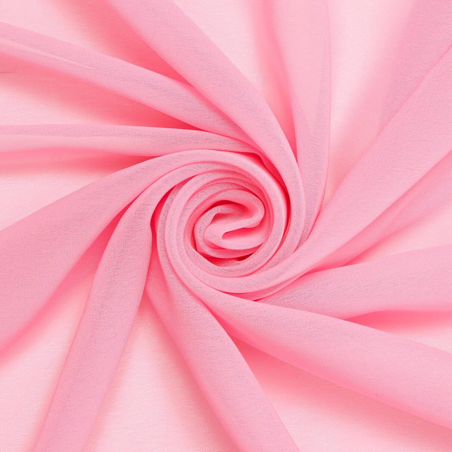 Polyester Chiffon Sheer Lightweight Breathable (60 Inch) Fabric By The Yard - For Sewing Apparel, Accessories, Décor, & More - Pink (10 Yards)