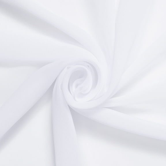 Polyester Chiffon Sheer Lightweight Breathable (60 Inch) Fabric By The Yard - For Sewing Apparel, Accessories, Décor, & More - White (5 Yards)
