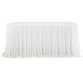 thumbnail image 1 of Polyester Chiffon White Table Skirt - Extra Long 29.53 x 48.03 in, Reusable Rectangular/Round Table Decor with Double-Sided Tape, Wedding Banquet Party Decor, 1 of 4
