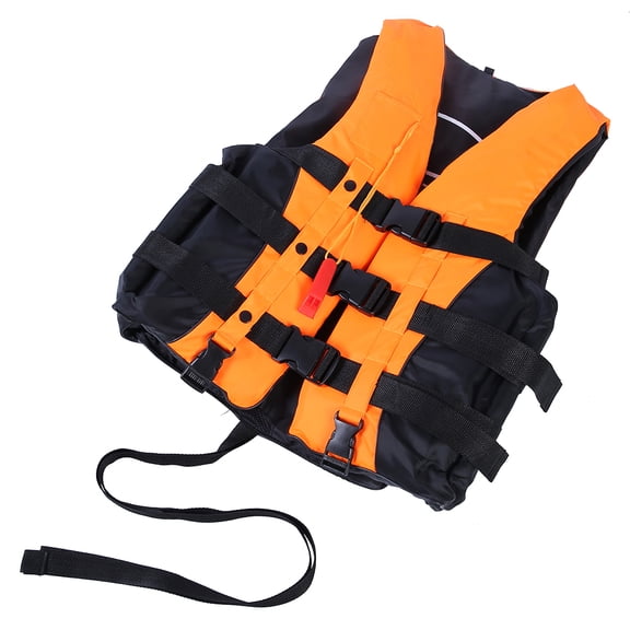Polyester Children Life Jacket - Universal Swimming, Boating, and Jet Skiing Vest (Orange, Medium)