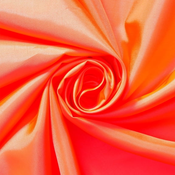 Polyester China Silk Lining Fabric 60" Wide Habutai By The Yard (Neon Orange)